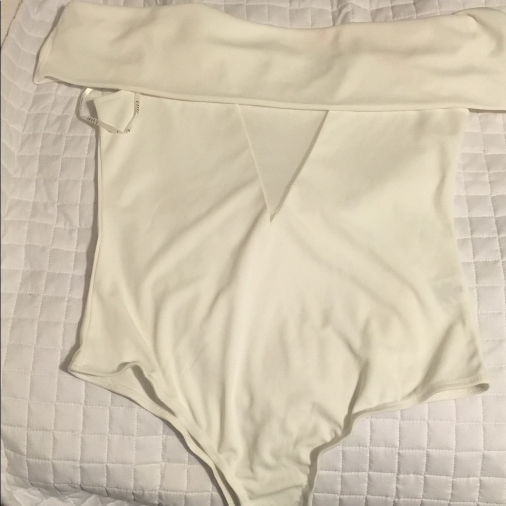 White off the shoulder body suit